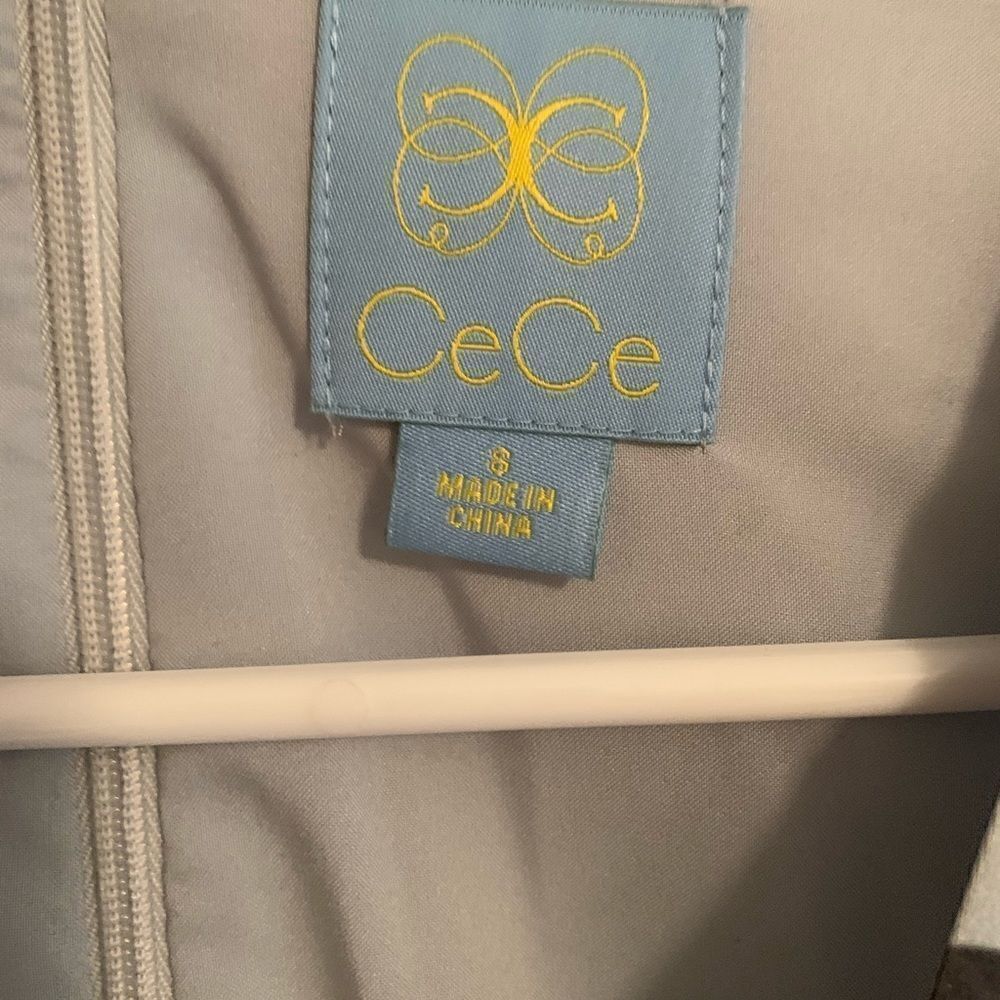 CeCe Light Blue Floral V-Neck Sleeveless Mini Dress - Picture 3 of 4